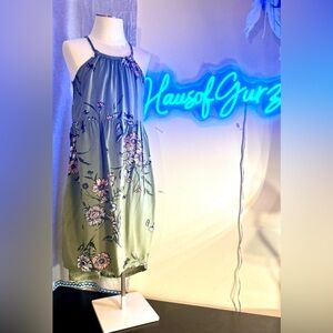 Old Navy~Kids Floral Halter Dress in Green, High~Low Style. NWOT’s